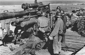 German gun in St Ouen's Bay
