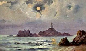 Corbiere Lighthouse painted by Larbalestier