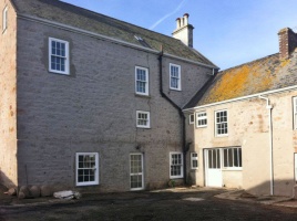 The three-storey rear of the property