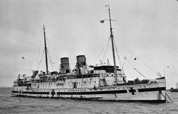 Isle of Jersey in service as a hospital ship