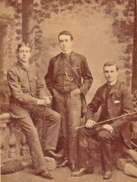 Joshua Laverty and Noel de Gruchy (centre and right), with an unknown friend
