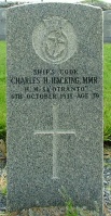 The grave of Great War casualty, ship's cook Charles Hacking, at Kilchoman Military Cemetery, Isle of Islay