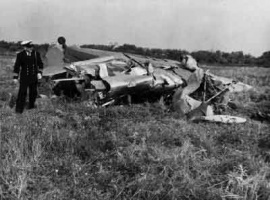 The wreckage of a Percival Proctor in 1960