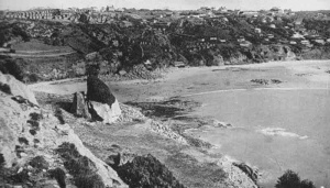 The original camp with chalets scattered over the headland. The main complex was at the top left of this photograph
