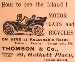 Thomson's of Halkett Place moved quickly from being cycle dealers to offering motor cars for hire in 1905
