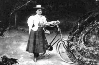 A lady cyclist photographed by Albert Smith