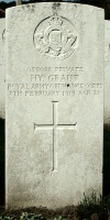 The grave of Great War casualty Henry George Graut at Les Baraques Military Cemetery, Sangatte, Pas de Calais