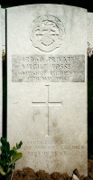 The grave of Great War casualty Virgil Gustave Fosse at Pernes British Cemetery, Pernes-en-Artois