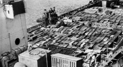 Ammunition being dumped at the Hurd Deep