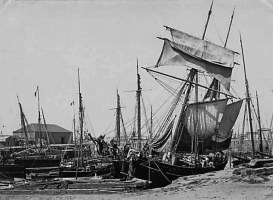 An old sailing vessel in St Helier Harbour