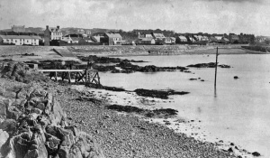 Two diving stages: for men in the foreground and ladies in the background