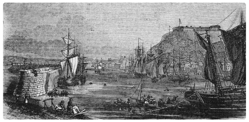 St Helier Harbour in the mid-19th century