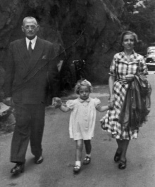 Florence Morin with her parents