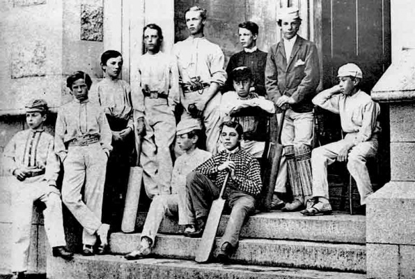 The school cricket XI in 1867