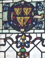 Lempriere arms in a manor stained glass window