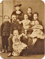 Philip John Le Geyt, with his wife and family