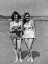 On the beach in 1958