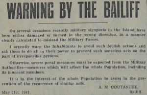 Bailiff's warning about vandalising signposts