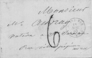 A letter sent from Jersey to St Malo in 1860