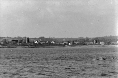 A view of the coast from out at sea