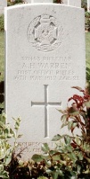 The grave of Great War casualty Adolphus Herbert Warren at Mory Abbey British Cemetery, Mory, near Arras