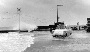 Flood water at West Park in a 1962 storm