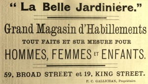 This advert has both addresses wrong. The business was at 59 King Street and 18 Broad Street