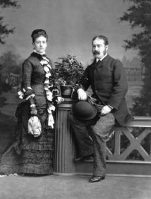 Edwin Orange (1833-1917) and his future wife Frances Emma Weston (1857- ) photographed by Ernest Baudoux