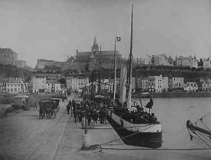 A steamer departs Granville bound for Jersey