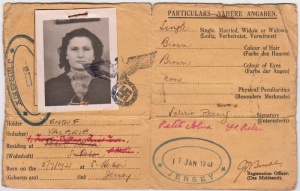 Valerie Renouf's wartime identity card
