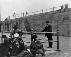 Breton workers awaiting transport at St Helier Harbour