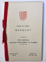 Menu for visit of Field Marshal Montgomery in 1947
