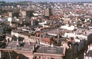 Town rooftops in 1977