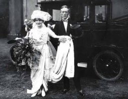 The wedding of Yvonne Lempriere and Charles Harold Robin at Rosel Manor. Capt Robin was killed in the Great War at Oppy near Arras