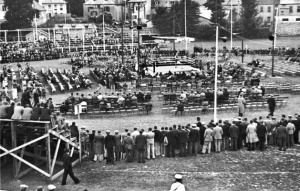 Springfield Hall used to be the main island venue for boxing, but this was an outdoor contest in 1937