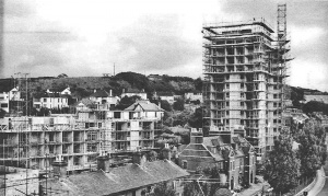The flats under construction in 1963
