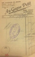 Receipted invoice for Au Gagne Petit in 1932