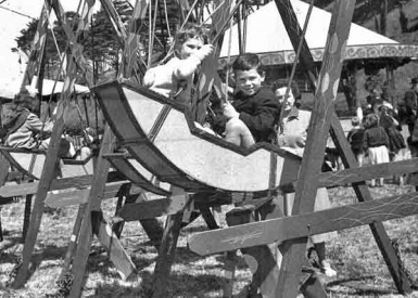 A fairground in the 1940s