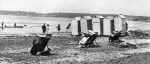Bathing machines in St Aubin's Bay