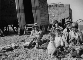 A family beach picnic