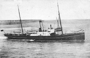 Courier II at Alderney before her deck structure was altered