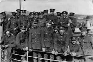 Volunteers about to leave the island, some of them never to return, in June 1917
