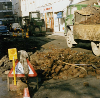 Old cobbles removed in 1986