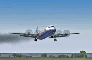 A British Air Ferries Viscount on final approach to Jersey Airport