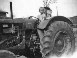 A tractor at St John in 1946