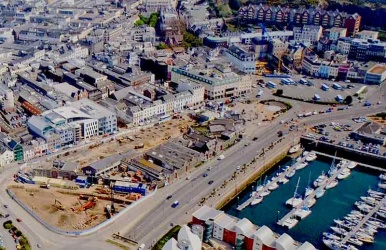 The Island Site, Liberty Wharf, on St Helier's waterfront in the early stages of its redevelopment in 2007