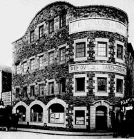 Le Gallais depositories, established in 1835, on the corner of Bath Street and Hilgrove Street. Converted to a bank in 1973