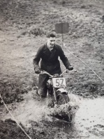 Motorcycle trials rider Brian Le Breton in the early 1960s
