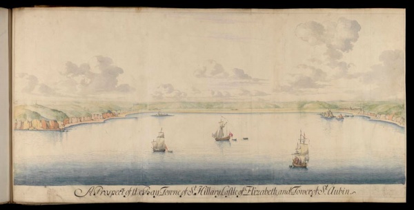 St Aubin's Bay from out at sea