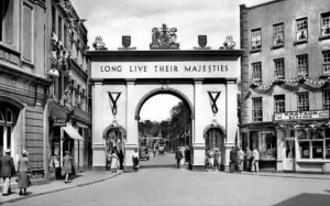 Ceremonial arch for the Coronation of George VI on 12 May 1937
